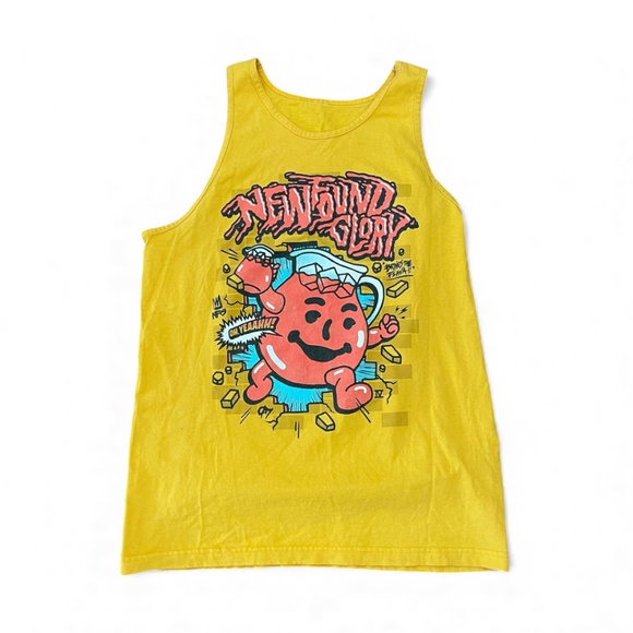 New Found Glory Kool-Aid Tank Top Yellow Oh Yeaahhh! Shirt Size Large - Picture 1 of 6